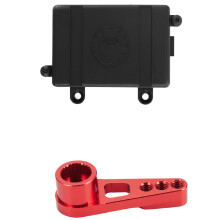 1x Receiver Box Rc Car Radio Box for 1/10 Axial Scx10 Rc4Wd D90 D110 D130 & 1x 25T Servo Arm Horn for A949 A959-B
