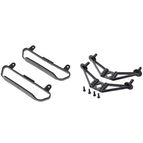 2 Pcs 1/10 RC Car Chassis Side Bar Side Step Slider & 2 Pcs Body Mount Bracket EA1016