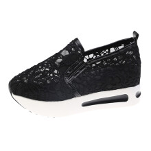 Scarpe casual da donna Scarpe casual con plateau traforato da donna Espadrillas con zeppa traspiranti a tinta unita