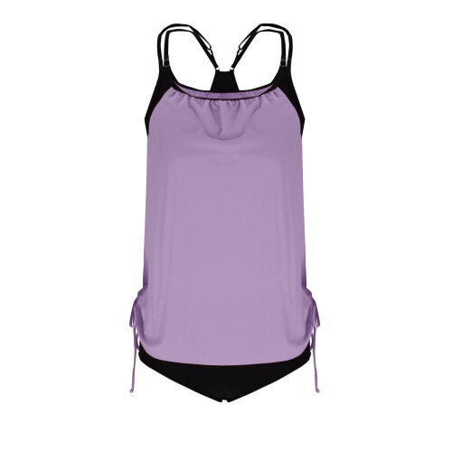 Σετ Tankini Kukoosong για γυναίκες σε μεγάλα μεγέθη: Ψηλόμεσο κάτω μέρος, αφαιρούμενη 2