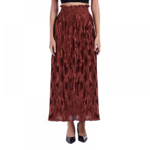 Gonna lunga da donna in velluto a vita alta elasticizzata, modello a trapezio plissettato, gonna maxi casual/trendy a rombi per autunno/inverno,