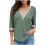 Damen-Rippstrickpullover mit V-Ausschnitt und Knöpfen, Army-Farbe 1