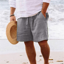 Pantalones cortos deportivos casuales de punto para hombre con cordón elástico, ideales para el gimnasio.