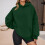 Oversized Damen-Kapuzenpullover, lässiger Pullover mit Vordertasche, einfarbige Herbst-/Winterbekleidung – Einheitsgrößen 2