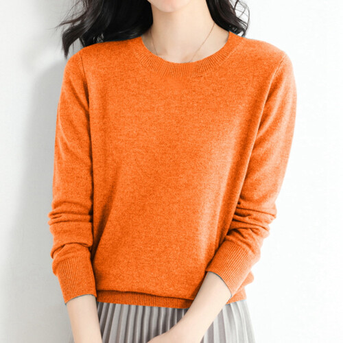 Weihnachtspullover für Damen, Herbstpullover, eleganter, langärmeliger, einfarbiger, warmer Pullover für Herbst und Winter, Basisschicht-Pullover, 1