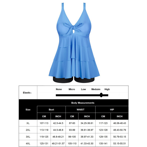 Μαγιό Zenbriele Plus Size 2 τεμαχίων για γυναίκες με έλεγχο κοιλιάς και κόμπους μπροστά, 1