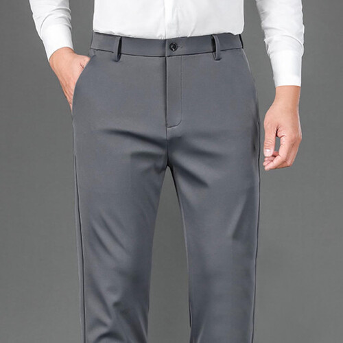 lulshou Ανδρικό Παντελόνι Φόρεμα Ψηλόμεσο Business Casual Παντελόνι με Επίσημο Παντελόνι 1