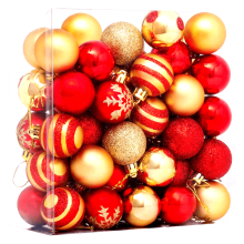 Enfeites de Natal em formato de bola, inquebráveis, 50 unidades.
