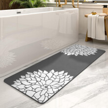 Tappeto da bagno antimacchia, antiscivolo e super assorbente, tappetino da bagno in terra diatomacea ad asciugatura rapida, 43x145 cm, grigio scuro
