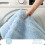 Χαλί μπάνιου από μικροΐνες ανοιχτό μπλε, μαλακό απορροφητικό και αντιολισθητικό, 4