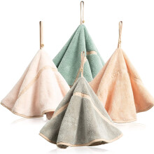 4er-Pack Hängehandtücher mit Schlaufe, saugfähig, aus Korallenvlies, weiche, dicke Geschirrtücher, Trockentücher für Küche und Bad (4 Farben)