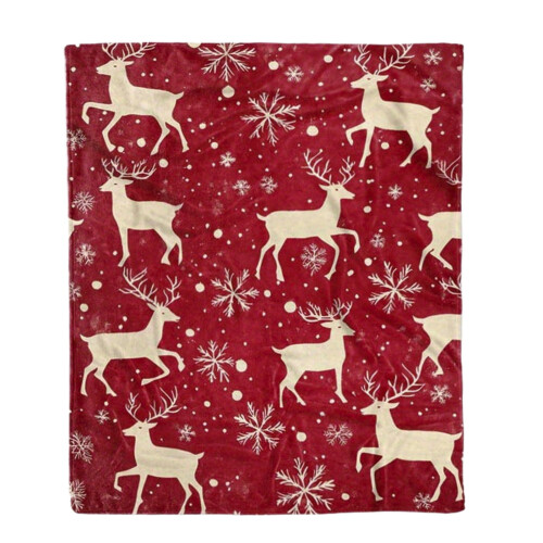Juletæppe snefnug flannel 40x28 tommer 2
