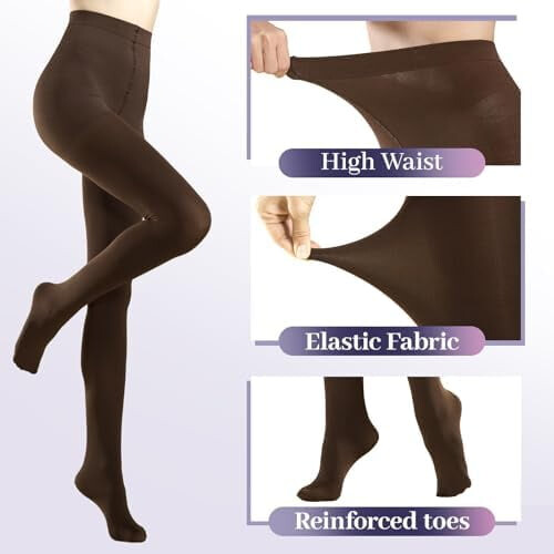 Run Resistant Control Top Panty Hose Opaque Tights 1