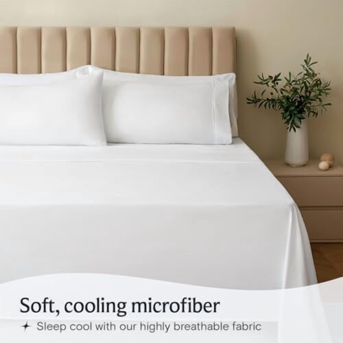 Queen Deep Pocket Microfiber Sheet Set 4-Piece 2