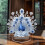 Sculpture décorative de paon blanc et bleu pour salon 4