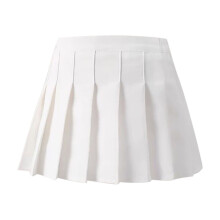 Geplooide rok voor meisjes met fietsbroekje, college-stijl uniform, geplooide rok, modieuze effen A-lijn korte rok, witte kinderkleding