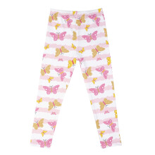 VERUGU Jenteleggings Barn Tynne Trykte Bukser Høy Liv Elastiske Myke Tights Vår Høst Leggings For Skolebruk Rosa 4Years