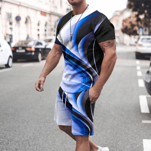 Φόρμες για άνδρες Σετ Joggers Casual T-shirt Καλοκαιρινό Αθλητικό Στρογγυλή Λαιμόκοψη 1