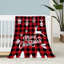 Manta infantil de Natal 40x50, macia e felpuda, ideal para decoração de Natal e inverno.
