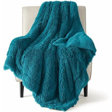 Blaincéad Caithimh Gorm Gorm Turquoise GentleSoft, 50x60, Lomra Bog Sherpa Clúmhach, Blaincéad Uisce Cluthar Bronntanais do Mham, do Mhná &