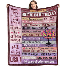 Decke zum 90. Geburtstag für Frauen – Weiche 152 x 127 cm große Decke, passend zu Geburtstagsthemen von 1933