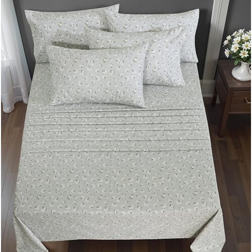 100% Baumwoll-Flanell-Bettwäscheset, Queen-Size, 6-teilig 1