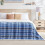 Κουβέρτα Sherpa Plaid (60"x70"), Μπλε Αφράτη, Χνουδωτή, Μαλακή Φλις Κουβέρτα από Μικροΐνες 4
