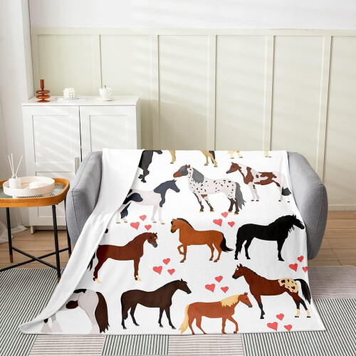 Couverture polaire à motif cheval 127 x 152 cm 1