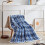 Κουβέρτα Sherpa Plaid (60"x70"), Μπλε Αφράτη, Χνουδωτή, Μαλακή Φλις Κουβέρτα από Μικροΐνες 6