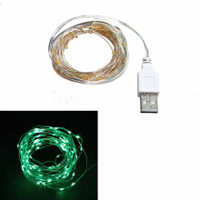 Cordão de luzes de Natal seguro e à prova d'água com fio de cobre (verde, 300 cm, sem controle remoto)
