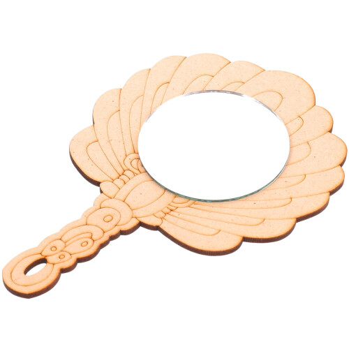Børnespejl med lysebrun plastramme (2 stk.)