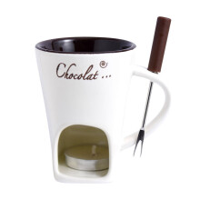 Κούπα Σοκολάτας Fondue με Πιρούνια Κερί 130ml Κεραμική Κούπα Σοκολάτας Μίνι