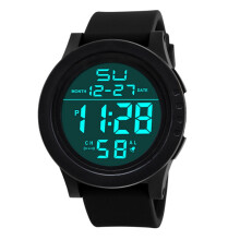 Ceas sport digital bărbătesc, negru, 30 m, cronometru, ceas de exterior