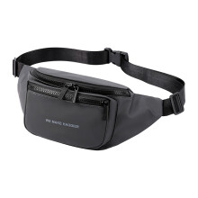 Heren heuptasje, lichtgewicht crossbodytas met verstelbare riem, sportborsttas, heuptasje, portemonnee voor reizen, wandelen en kamperen, grijs