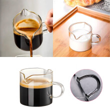 Espressotassen-Set (4 Stück, 200 ml) mit Doppelauslauf, Schnapsgläser, Milchkännchen mit Henkel, Klarglas-Zubehör für die Espressomaschine