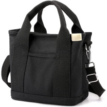 Kleine schattige canvas schoudertas met meerdere vakken, mini casual tasje, hobo handtas, messenger tas voor dames