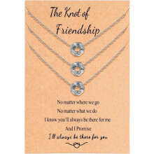 Collana con nodo dell'infinito dell'amicizia per 2 migliori amiche, regalo di compleanno a distanza per la sua migliore amica.