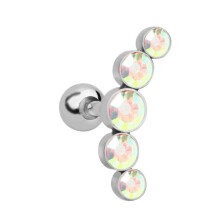 1 peça de brinco de orelha feminino com strass para cartilagem, hélix e tragus, joia para piercing, aço inoxidável, roxo