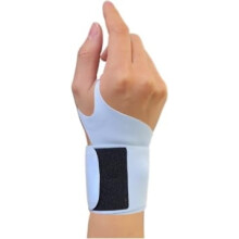 Munhequeira fina e colorida, flexível, suporte para o pulso, alívio da dor no pulso, ajustável, esportiva, serve para ambas as mãos (azul bebê)