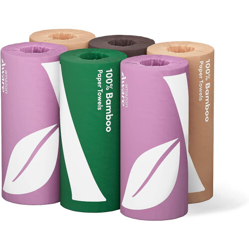 Bambus-Papiertücher, 6 Rollen, 2-lagig, 150 Blatt