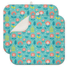 Küchenabtropfmatte mit Blumenmuster von Pioneer Flower, 1 Stück, ultra-saugfähige Mikrofaser-Abtropfmatte, 40 x 45 cm