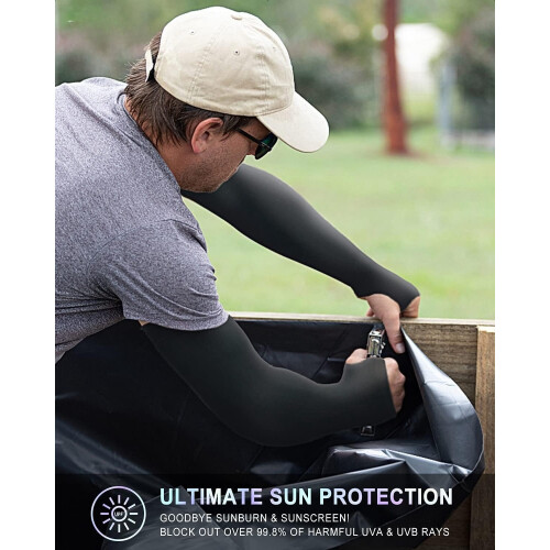 UV Protection Arm Sleeves with Thumb Hole 2