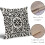 Μαύρες μαξιλαροθήκες Boho 20x20 ίντσες, λινά μαξιλαροθήκες με vintage σχέδια λουλουδιών, 4
