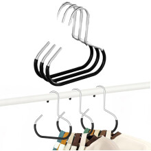 3er/4er/8er/12er-Packung robuste Stahlkleiderbügel, Hut- und Schalorganizer aus Edelstahl, kompatibel mit Kleiderschränken