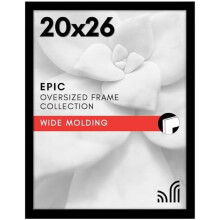20x26 sort billedramme med poleret plexiglas, konstrueret træ, vertikal/horisontal vægophæng – Epic Collection