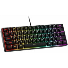 Méarchlár Cearrbhachais RGB Sreangaithe 60%, UiscedhíonachMéarchlár Mini 61 Eochair do PC/Mac, Comhoiriúnach le Gamers & Clóscríobhaithe