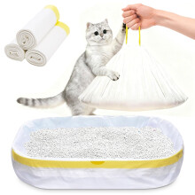 Jumbo-Katzenstreubeutel – 37 x 17,7 Zoll (ca. 94 x 45 cm), extra dicke Beutel mit Kordelzug für die Reinigung der Katzentoilette und