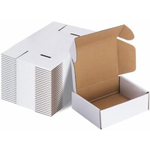 Verzenddozen van 6x4x2 inch (15x10x5 cm), verpakking van 25 stuks, witte kleine golfkartonnen dozen voor het verzenden van brochures en andere