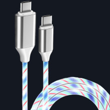 Cablu USB-C la USB-C iluminat, cablu de încărcare rapidă cu LED de 3A, compatibil cu iPhone 15/15Pro/Plus/Max, Samsung Galaxy și altele (1 m)