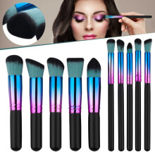 Ensemble de pinceaux de maquillage pour les yeux, les lèvres et le fond de teint (10 pièces)